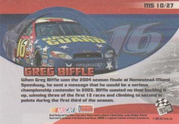 2005 Press Pass Collectors Series Making the Show #MS 10 Greg Biffle Back