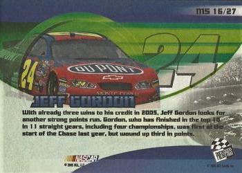 2005 Press Pass Collectors Series Making the Show #MS 16 Jeff Gordon Back
