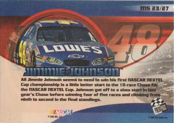 2005 Press Pass Collectors Series Making the Show #MS 23 Jimmie Johnson Back