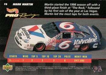 1998 Upper Deck Hot Wheels Pro Racing #F6 Mark Martin Back