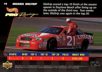 1998 Upper Deck Hot Wheels Pro Racing #F8 Michael Waltrip Back