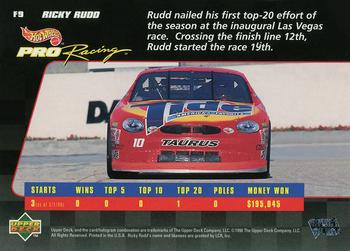 1998 Upper Deck Hot Wheels Pro Racing #F9 Ricky Rudd Back