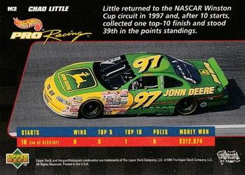 1998 Upper Deck Hot Wheels Pro Racing Preview Edition #M2 Chad Little Back