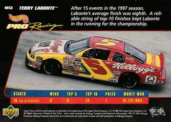 1998 Upper Deck Hot Wheels Pro Racing Preview Edition #M13 Terry Labonte Back