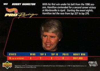 1998 Upper Deck Hot Wheels Pro Racing Preview Edition #M17 Bobby Hamilton Back