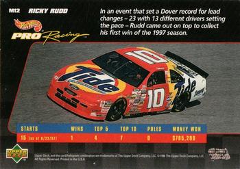 1998 Upper Deck Hot Wheels Pro Racing Preview Edition #M12 Ricky Rudd Back