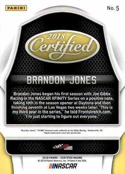 2018 Panini Certified #5 Brandon Jones Back