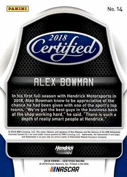 2018 Panini Certified #14 Alex Bowman Back