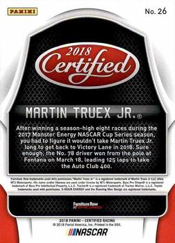 2018 Panini Certified #26 Martin Truex Jr. Back