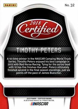 2018 Panini Certified #32 Timothy Peters Back