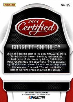 2018 Panini Certified #35 Garrett Smithley Back