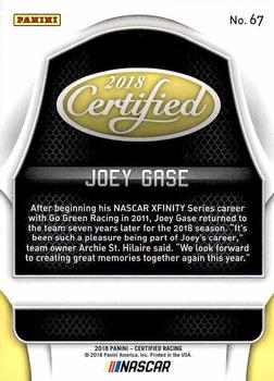 2018 Panini Certified #67 Joey Gase Back
