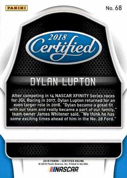 2018 Panini Certified #68 Dylan Lupton Back
