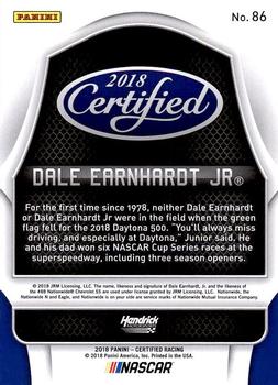 2018 Panini Certified #86 Dale Earnhardt Jr Back