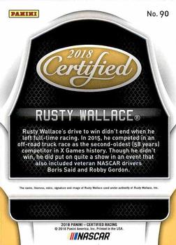 2018 Panini Certified #90 Rusty Wallace Back