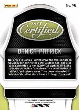 2018 Panini Certified #95 Danica Patrick Back
