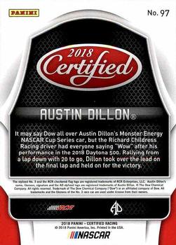 2018 Panini Certified #97 Austin Dillon Back