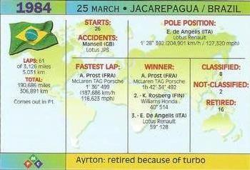 1994 PMC Ayrton Senna #1 Ayrton Senna Back