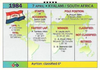 1994 PMC Ayrton Senna #2 Ayrton Senna Back