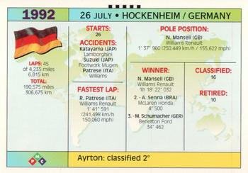 1994 PMC Ayrton Senna #137 Ayrton Senna Back