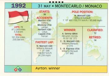 1994 PMC Ayrton Senna #133 Ayrton Senna Back
