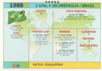 1994 PMC Ayrton Senna #64 Ayrton Senna Back