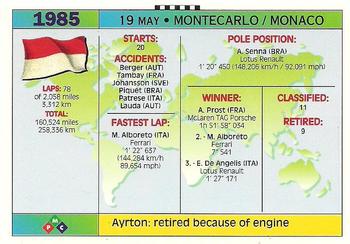 1994 PMC Ayrton Senna #19 Ayrton Senna Back