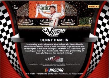 2018 Panini Victory Lane - Celebrations Gold #C12 Denny Hamlin Back