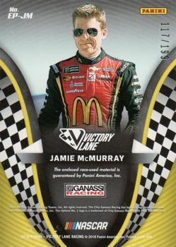 2018 Panini Victory Lane - Engineered to Perfection Gold #EP-JM Jamie McMurray Back