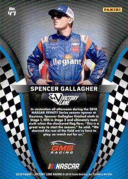 2018 Panini Victory Lane - Pedal to the Metal #47 Spencer Gallagher Back