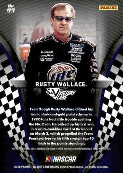 2018 Panini Victory Lane - Pedal to the Metal #93 Rusty Wallace Back