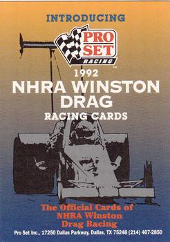 1992 Pro Set NHRA - Prototypes #NNO 1992 NHRA Winston Drag Racing Cards Front