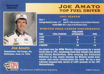 1992 Pro Set NHRA - Prototypes #NNO Joe Amato Back