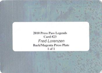 2010 Press Pass Legends - Press Plates Magenta Back #23 Fred Lorenzen Back