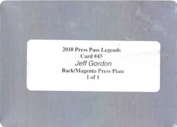 2010 Press Pass Legends - Press Plates Magenta Back #45 Jeff Gordon Back