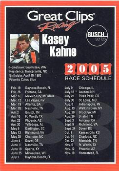 2005 Great Clips Racing Schedule Card #NNO Kasey Kahne Back