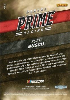 2018 Panini Prime #5 Kurt Busch Back