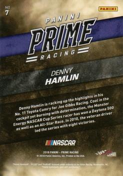 2018 Panini Prime #7 Denny Hamlin Back