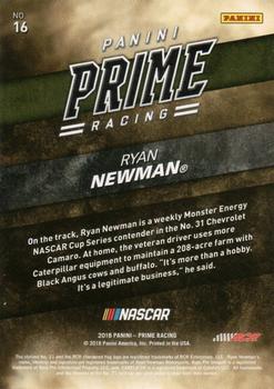 2018 Panini Prime #16 Ryan Newman Back