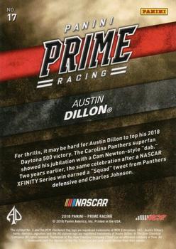 2018 Panini Prime #17 Austin Dillon Back