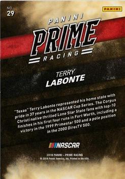 2018 Panini Prime #29 Terry Labonte Back