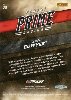 2018 Panini Prime #38 Clint Bowyer Back