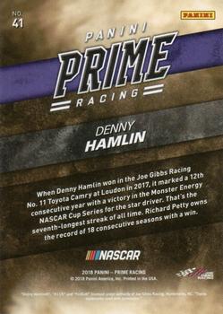 2018 Panini Prime #41 Denny Hamlin Back