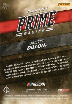 2018 Panini Prime #50 Austin Dillon Back