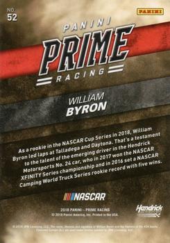 2018 Panini Prime #52 William Byron Back
