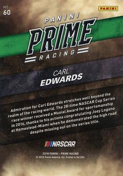 2018 Panini Prime #60 Carl Edwards Back