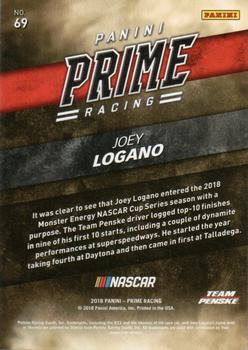 2018 Panini Prime #69 Joey Logano Back