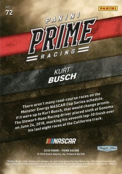 2018 Panini Prime #72 Kurt Busch Back