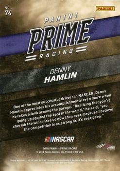 2018 Panini Prime #74 Denny Hamlin Back