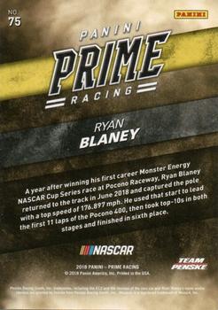 2018 Panini Prime #75 Ryan Blaney Back